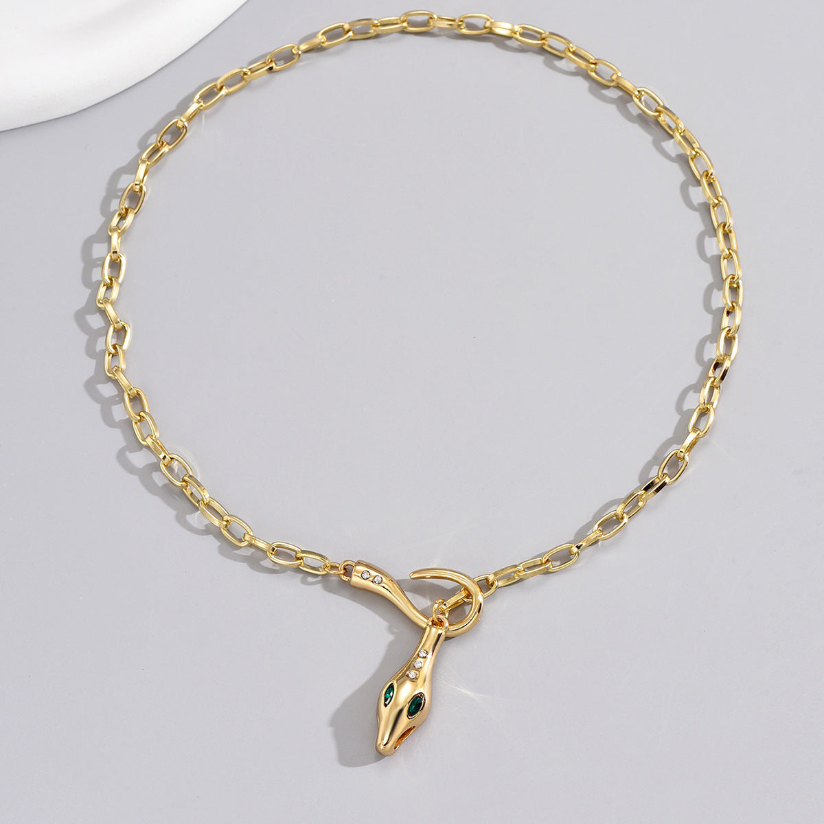 High Class Elegant Metal Snake Series Diamond-studded Necklace